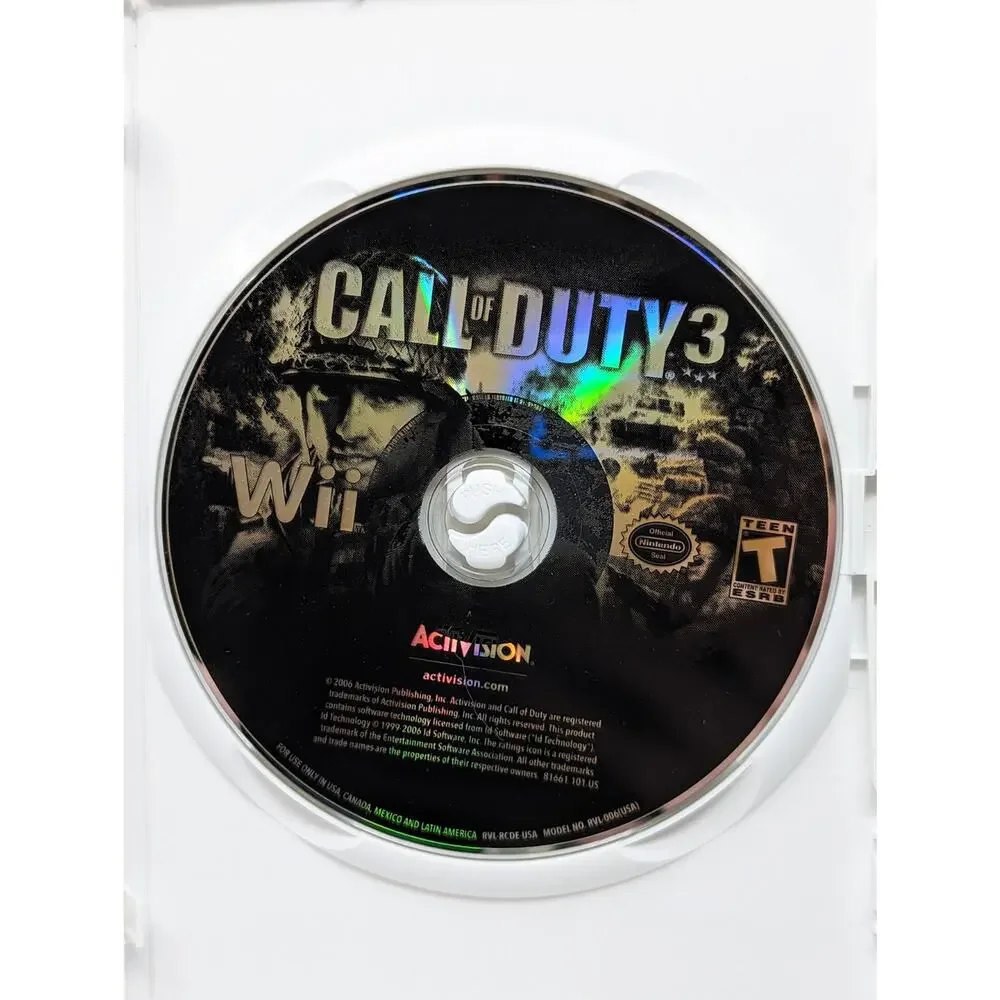 Call Of Duty 3 Nintendo Wii Video Game No Manual Tested Works Great